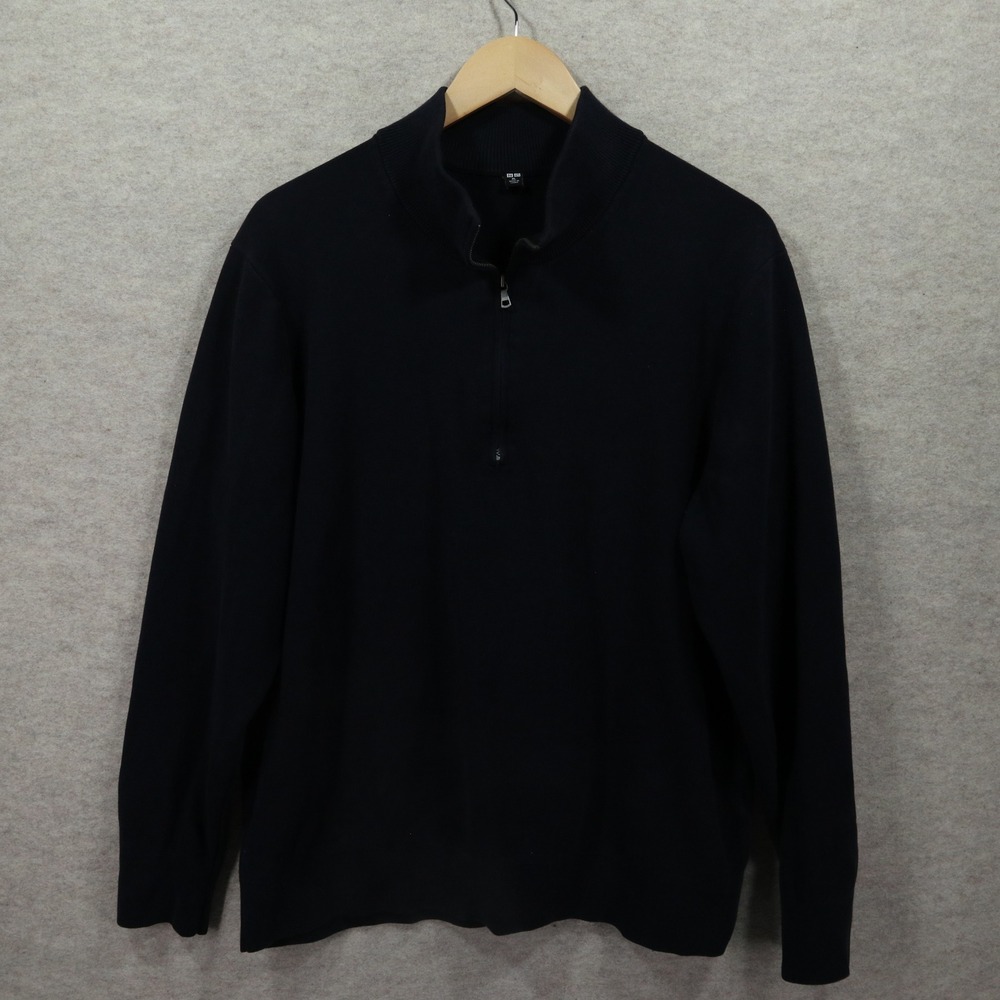 Uniqlo Quarter Zip Pullover XL Minimalist Modern Soft Cotton Blend Knit